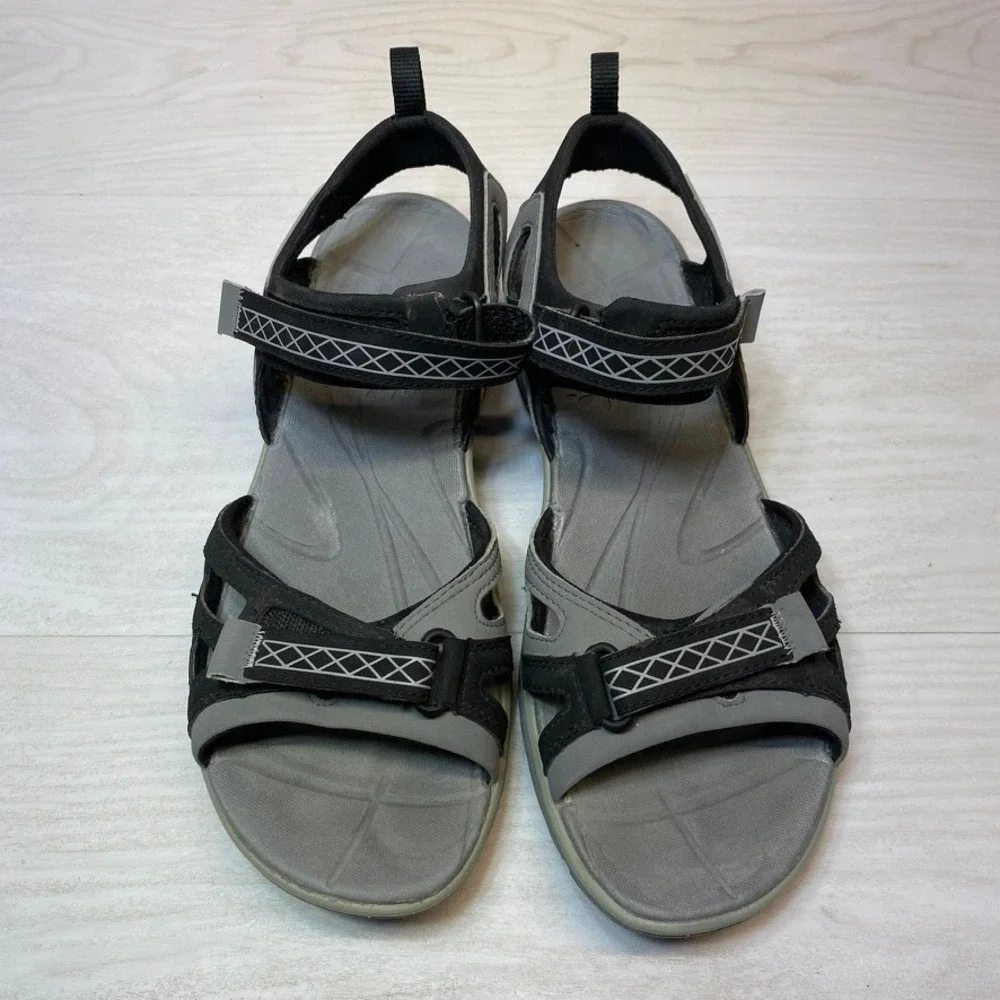 Merrell Womens 9 Sport Sandals Siren Black Grey Vibram Hiking Outdoor Strappy